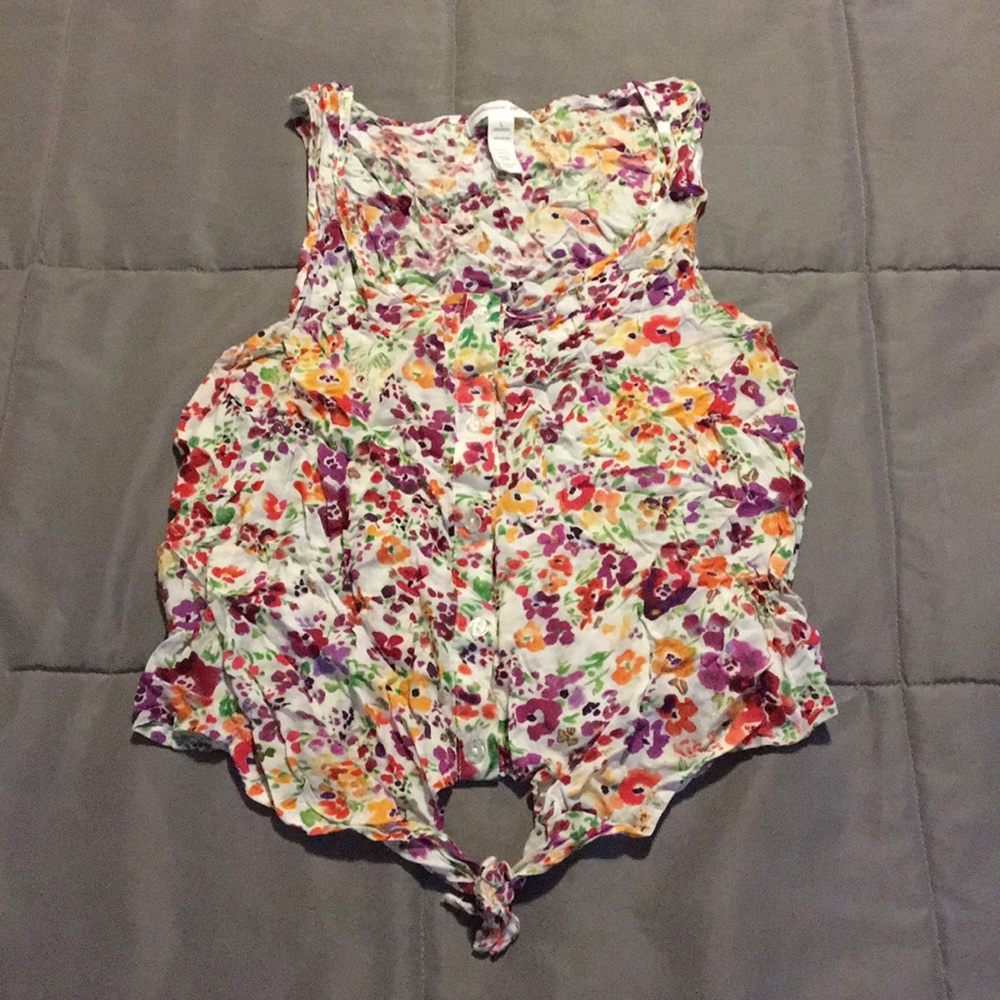 Floral crop top tank top